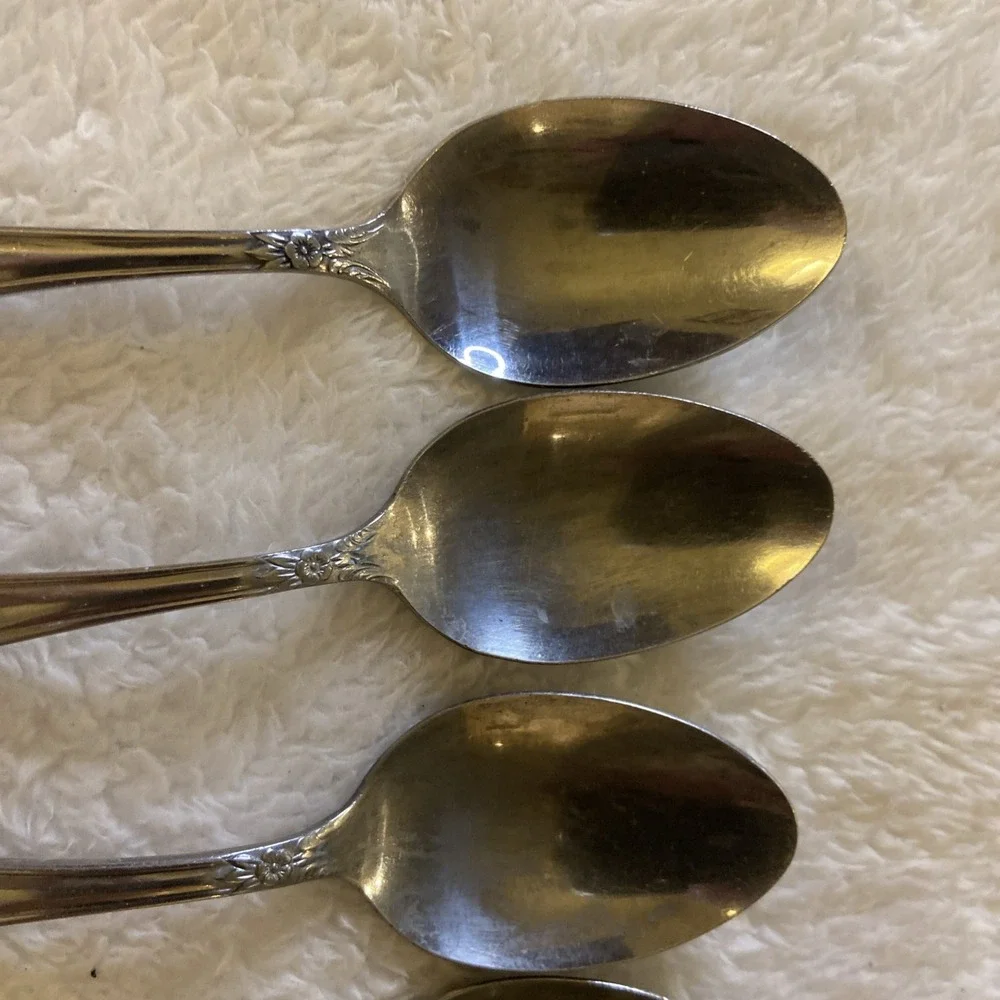 Dream Rose Lot of 7 Stainless Teaspoons 10 Roses China 6